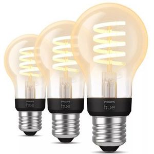 Philips - Hue Filament Standaardlamp - Warm tot Koelwit Licht - E27 - 3-Pack