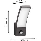 Philips Splay wandlamp - Ultra Efficient - antraciet - met sensor - 3,8W
