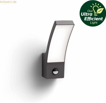 Philips Splay wandlamp - Ultra Efficient - antraciet - met sensor - 3,8W