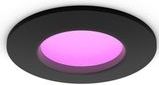 Philips Hue platte inbouwspot wit en gekleurd licht Ø90mm zwart