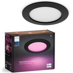 Philips Hue platte inbouwspot - wit en gekleurd licht - Ø170 mm - zwart