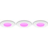 Philips Hue inbouwspot dun wit en gekleurd licht 3 lampen Ø90mm wit