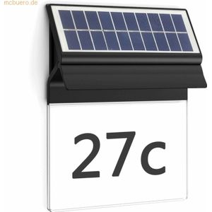 Philips Enkara solar wandlamp met huisnummer - zwart