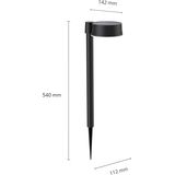 Philips Vynce Sokkellamp met Spies Rond - Zwart