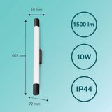 Philips Rover Spiegelverlichting - Spatwaterdicht IP44 - 10W - Warmwit licht - Badkamerlamp - Cilindervormig - Zwart
