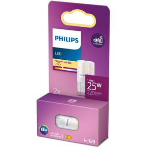 Energiezuinige Philips LED Capsule Transparant - 25 W - G9 - warmwit licht - 2 stuks - Bespaar op energiekosten