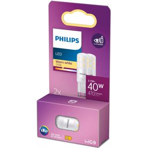 Energiezuinige Philips LED Capsule Transparant - 40 W - G9 - warmwit licht - 2 stuks - Bespaar op energiekosten