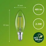 Philips Ultra Efficient LED kaarslamp Transparant - 40 W - E14 - Warmwit licht - Energielabel A