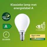 Philips Ultra Efficient LED - Kogellamp - Mat - 40W - E14 fitting - Warmwit licht - Energielabel A