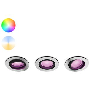 Philips Hue Centura inbouwspot wit en gekleurd licht 3 pack aluminium rond GU10