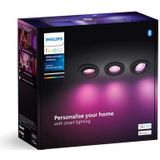 Philips Hue Centura inbouwspot wit en gekleurd wit 3 pack zwart rond GU10