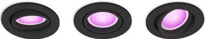Philips Hue Centura inbouwspot wit en gekleurd wit 3 pack zwart rond GU10