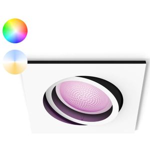 Philips Hue Centura inbouwspot - wit en gekleurd wit - 1-pack - wit - vierkant - GU10
