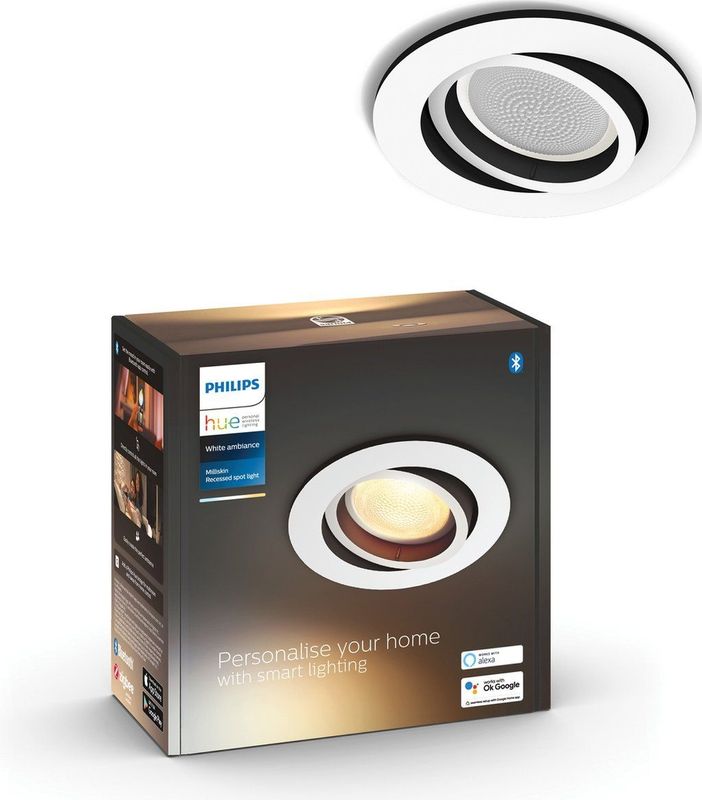Philips Hue Milliskin Einbaustrahler White Ambiance - rund - Weiß