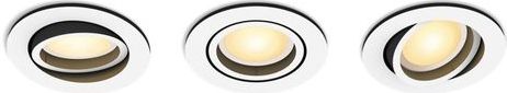 Philips Hue Milliskin Inbouwspot - Warm- tot Koelwit Licht - 3-Pack - Wit - Rond - GU10