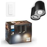 Philips Hue Pillar Aufbauspot White Ambiance - Schwarz - 2 Spots + Dimmer