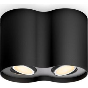 Philips - Dimbare LED Spot Hue PILLAR 2xGU10/4,2W/230V + AB zwart