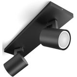 Philips Hue Runner opbouwspot - warm- tot koelwit licht - 2 spots- zwart - 1 dimmer switch - GU10