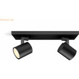 Philips Hue Runner opbouwspot - warm- tot koelwit licht - 2 spots- zwart - 1 dimmer switch - GU10