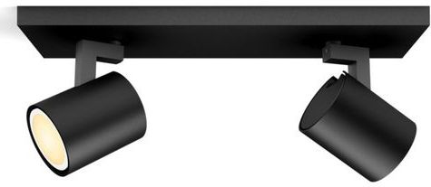 Philips Hue Runner opbouwspot - warm- tot koelwit licht - 2 spots- zwart - 1 dimmer switch - GU10