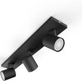 Philips Hue Runner opbouwspot - warm- tot koelwit licht - 3-spots - zwart - 1 dimmer switch