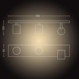 Philips Hue Runner opbouwspot - warm tot koelwit licht - 3-spots - wit - 1 dimmer switch