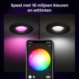Philips Hue Xamento badkamerinbouwspot - wit en gekleurd licht - 1-pack - zwart - rond