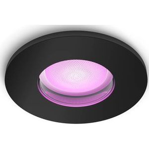 Philips - LED RGBW Dimbare Inbouwspot - Zwart - IP44 - 1xGU10/4,2W