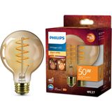 Philips Deco LED - WarmGlow - 50W - E27 fitting - G95 Globe lampvorm - Amberkleurige lamp