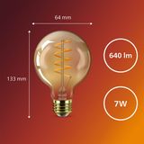 Philips Deco LED - WarmGlow - 50W - E27 fitting - G95 Globe lampvorm - Amberkleurige lamp