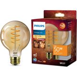Philips Deco LED - WarmGlow - 50W - E27 fitting - G95 Globe lampvorm - Amberkleurige lamp