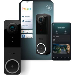 Hue Secure - Videodeurbel - 2K-video - Werkt met Philips Hue lampen - Dag- en Nachtvisie