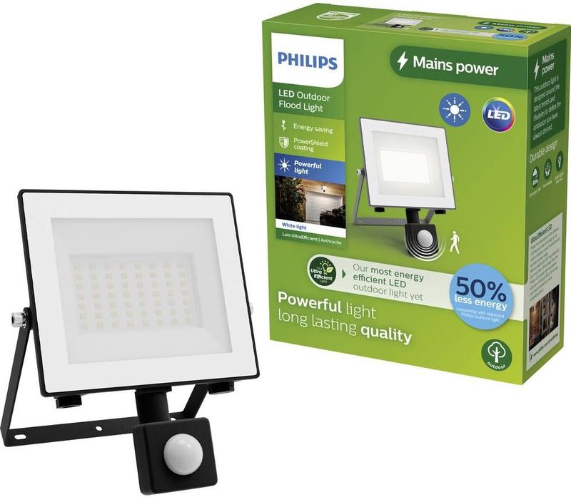 Philips LED Lois 929004643201 LED-buitenschijnwerper met bewegingsmelder 14 W Warmwit