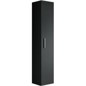Badplaats Badkamerkast Pluto 30 x 30 x 150 cm - Zwart - Hangende Badkamerkasten Hoog met 1 Deur
