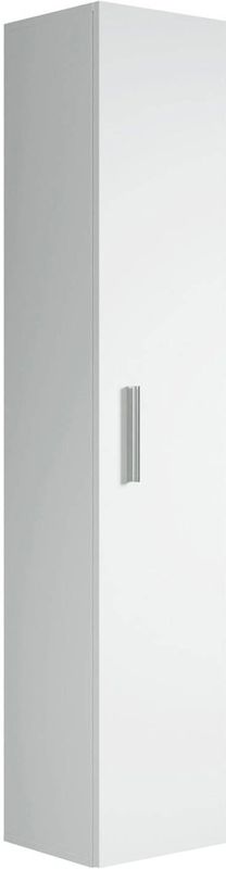 Badplaats Badkamerkast Pluto 30 x 30 x 150 cm - Wit - Hangende Badkamerkasten Hoog met 1 Deur