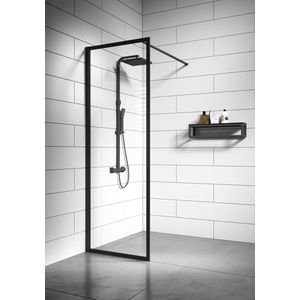 Badplaats Douchewand Georgia 80 x 200 cm - Zwart – Inloopdouche 8 mm Veiligheidsglas