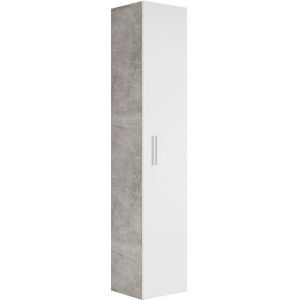 Badplaats Badkamerkast Pluto 30 x 30 x 150 cm - Beton grijs met wit