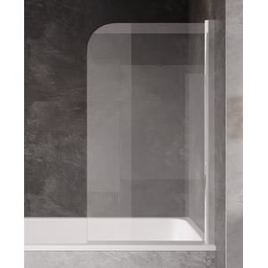 Badplaats Badwand Torino 90 x 140 cm - Chroom - Badscherm Draaibaar 5 mm dik - Veiligheidsglas