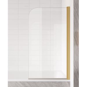 Badplaats Badwand Torino 90 x 140 cm - Goud - Badscherm Draaibaar 5 mm dik - Veiligheidsglas en Antikalk