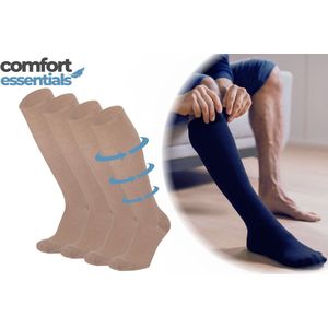 Comfort Essentials - Compressiesokken - Beige - 2 Paar - Steunkousen