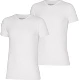 Apollo heren T-shirt Bamboe - V Hals- 2-pack - Wit