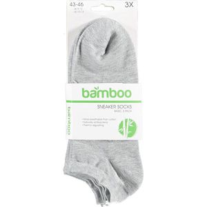 Apollo - Sneakersokken - Grijs - Bamboe - 3-pack