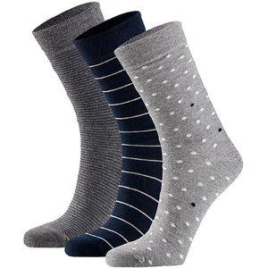 Dames Sokken Hartjes Gestreept Sterren Print Bio Katoen 6-Pack Grijs / Zwart - Maat 35-38