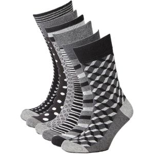 Apollo - Sokken - Zwart/Grijs - Set van 6