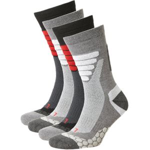 Xtreme Wandelsokken - set van 4 Zwart/Rood