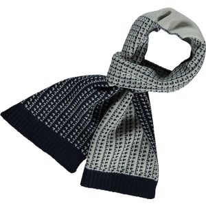 Sarlini sjaal met print donkerblauw