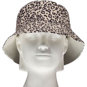 Sarlini - Bucket Hat Leopard - Vissershoedje - Hoed - Panterprint - Festival - Meisjes - Katoen - bruin - zwart