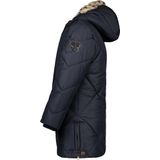 Like FLO - Trendy Lange Parka - Donkerblauw - Gerecycled Polyester