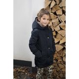 Like FLO - Trendy Lange Parka - Donkerblauw - Gerecycled Polyester