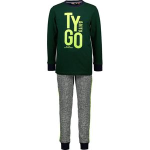 TYGO & Vito Pyjama met Logo Donkergroen/Grijs Melange